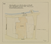 214099 Plattegrond van het terrein van de Rijksmunt, gelegen tussen de Oudegracht en de Neude te Utrecht, met ...